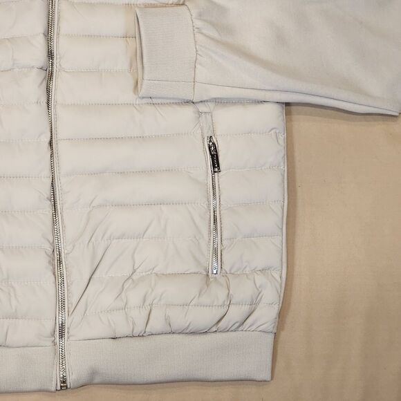 NWT TAHARI Men's Quilted Mix‎ Zip-Up Mock Neck Cement/Gray Jacket Size Small - Picture 2 of 10